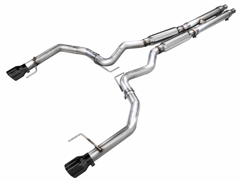 Ford Mustang Performance Exhaust - Rear - AWE Tuning - Cat Back Track Edition - Diamond Black - 2024+